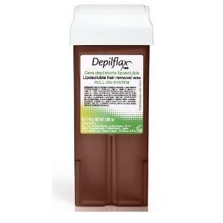 Depilflax Waxes Wax Roll-On Cartridge Cacao Теплый воск для депиляции в картридже Шоколад, плотный для чувствительнорй кожи, мягко полирует кожу