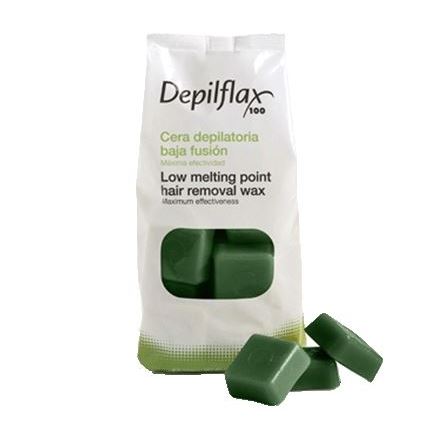 Depilflax Waxes Hair Removal Wax Green Воск горячий Зеленый плотный с экстрактом морских водорослей, для сухой кожи