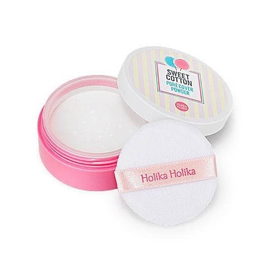 Holika Holika Make Up Sweet Cotton Pore Cover Powder Компактная прозрачная рассыпчатая пудра 
