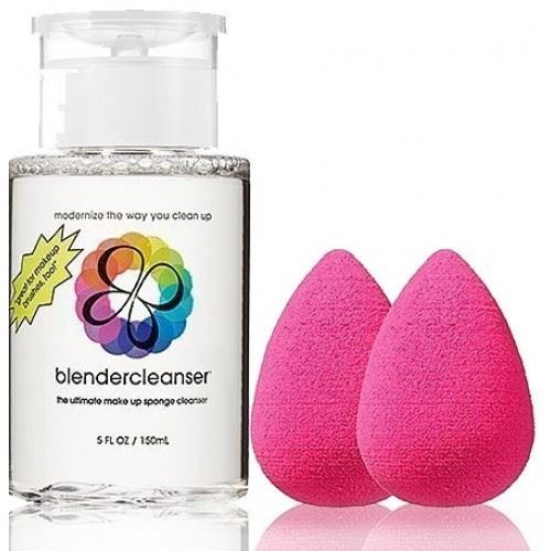 Beauty Blender Спонжи Original Double & Blendercleanser Set Набор косметический: спонж розовый (набор из 2 шт.), очищающий гель для спонжей