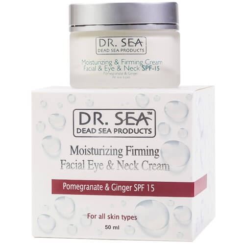 Dr. Sea Для лица Moisturizing Firming Facial Eye & Neck Cream Pomegranate & Ginger SPF 15 Увлажняющий и укрепляющий крем для лица, глаз и шеи с экстрактами граната и имбиря SPF 15