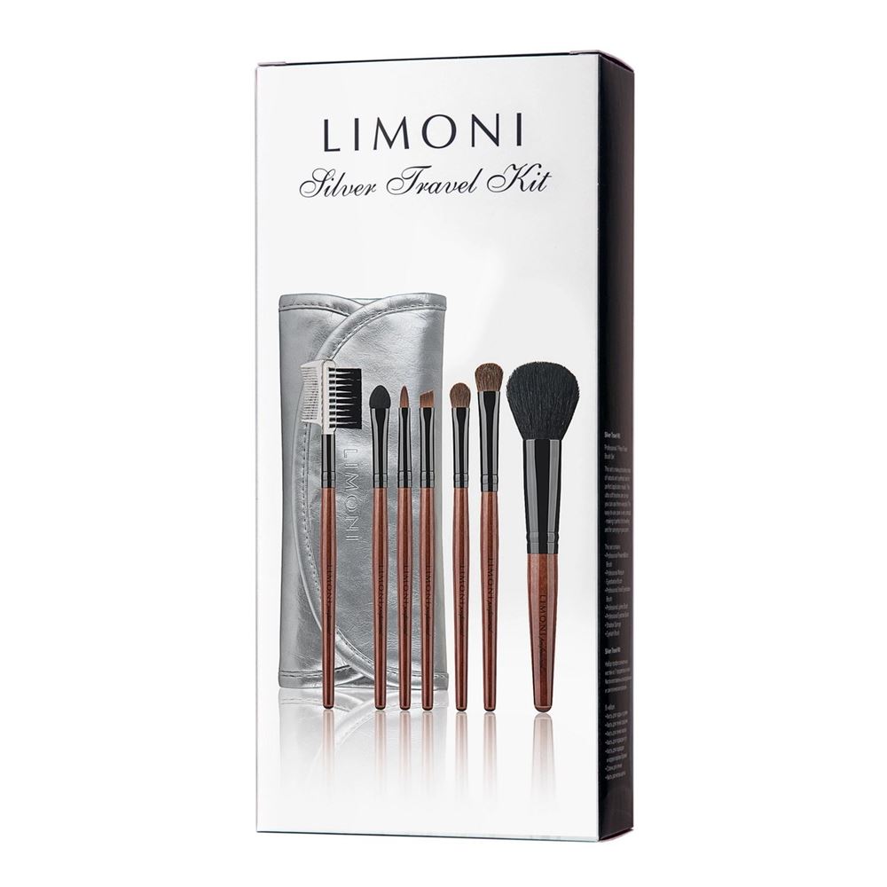Limoni Make Up Silver Travel Kit  Набор из семи кистей в чехле