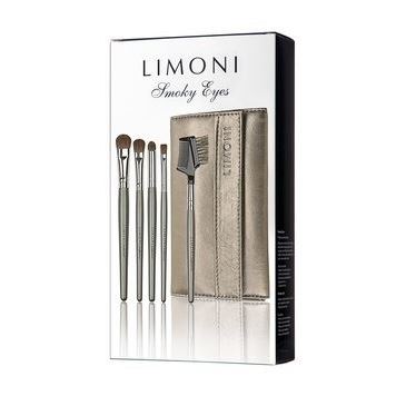 Limoni Make Up Smoky Eye Brush Set Набор из пяти кистей в чехле