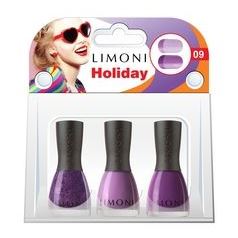 Limoni Make Up Holiday (набор)  Набор из трёх лаков для ногтей с блестками