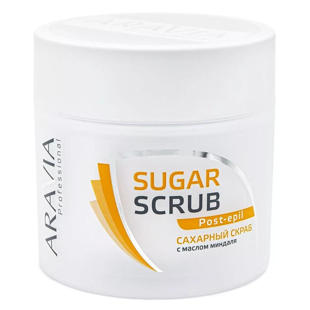 Aravia Professional Средства до и после депиляции Sugar Scrub Post-Epil Сахарный скраб для кожи с маслом миндаля 