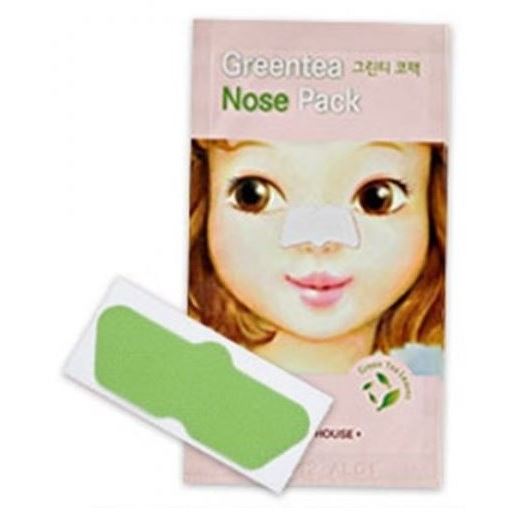 Etude House Face Care Greentea Nose Pack Полоска для носа от черных точек очищающая с экстрактом зелёного чая
