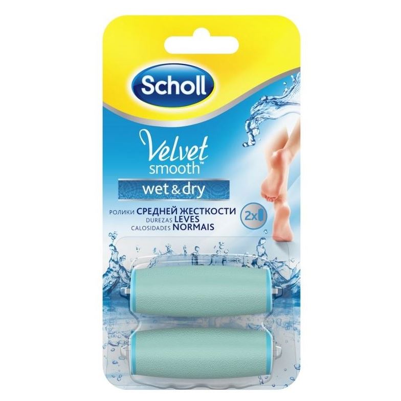 Scholl Пилки для педикюра Velvet Smooth Wet & Dry Насадки  Ролики сменные для водонепроницаемой пилки Wet & Dry