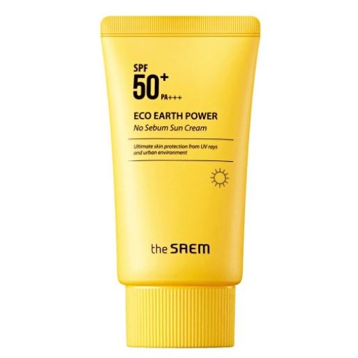 The Saem Eco Earth Power No Sebum Sun Cream SPF50+ PA+++ Крем солнцезащитный для жирной кожи лица