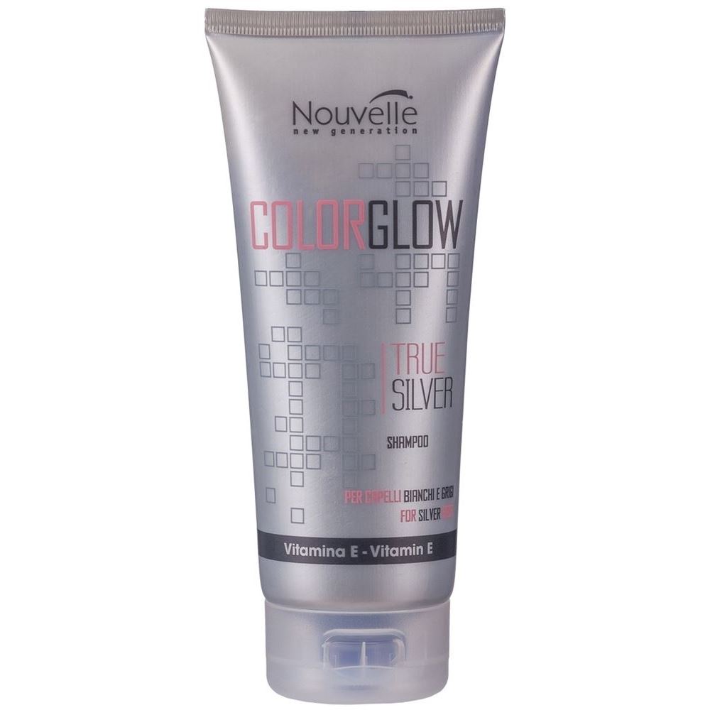 Nouvelle Color Glow True Silver Shampoo Антижелтый шампунь для седых и пепельных волос 