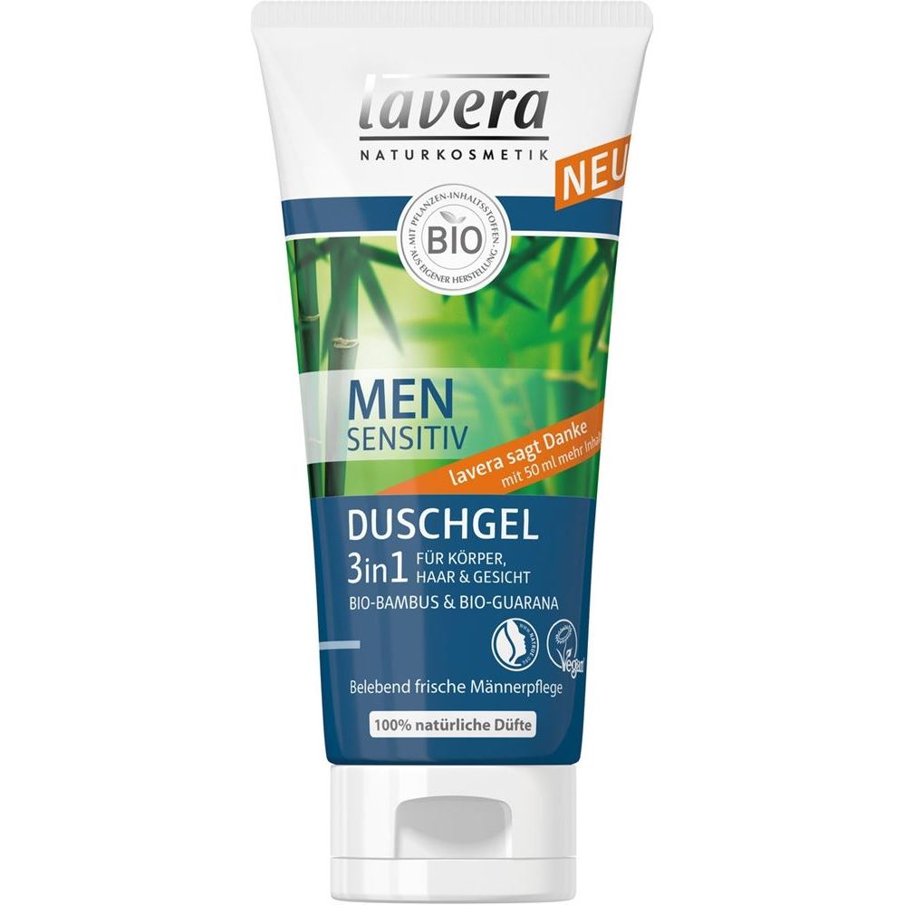 Lavera Men Care 3-in-1 Shower Gel - Gently cleanses Body, Hair & Face Мужской БИО гель для душа 3-в-1