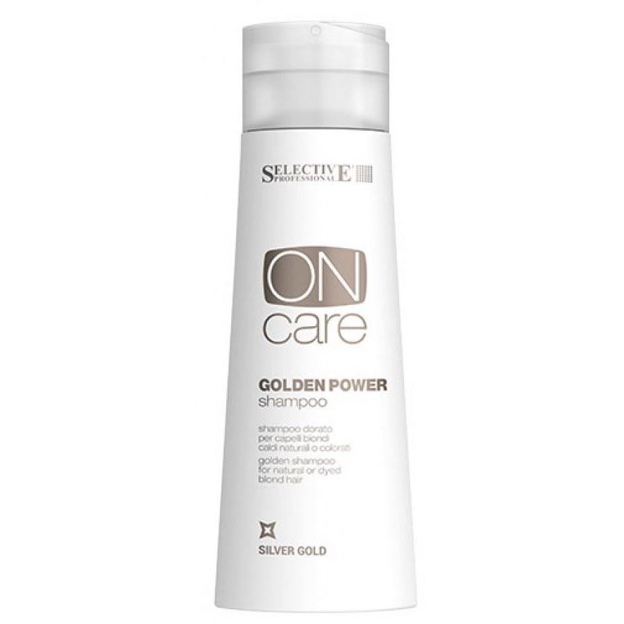 Selective Professional ONcare TECH Golden Power Shampoo Золотистый шампунь для натуральных или окрашенных волос теплых светлых тонов