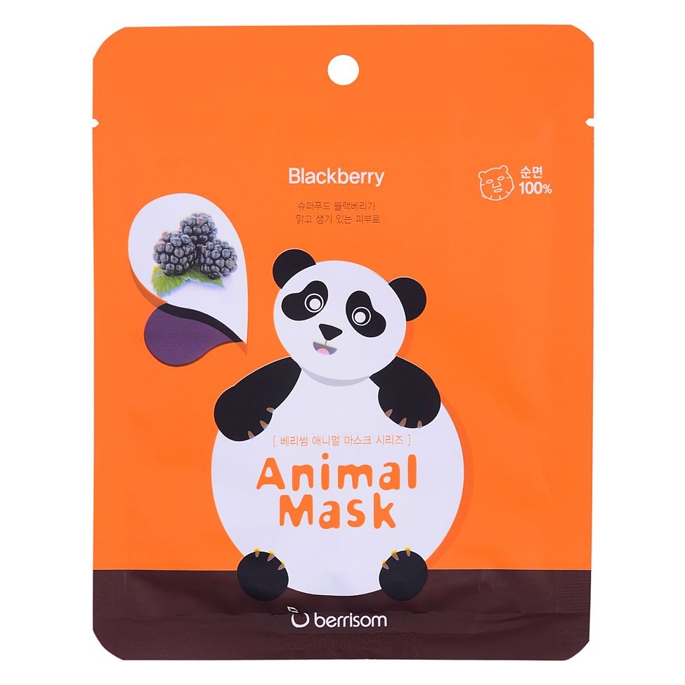Berrisom Face Care Animal Mask Series - Panda Маска тканевая с экстрактом ежевики