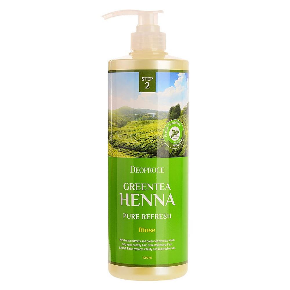 Deoproce Hair Care Greentea Henna Pure Refresh Rinse Бальзам для волос с зеленым чаем и хной