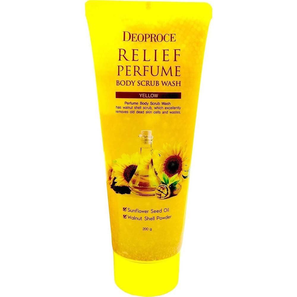 Deoproce Body Relief Perfume Body Scrubwash Yellow Скраб для тела с Маслом семян подсолнуха 