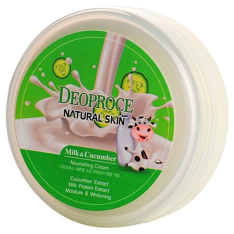 Deoproce Natural Skin Nourishing Cream Milk Cucumber Питательный крем с молоком и экстрактом огурца 
