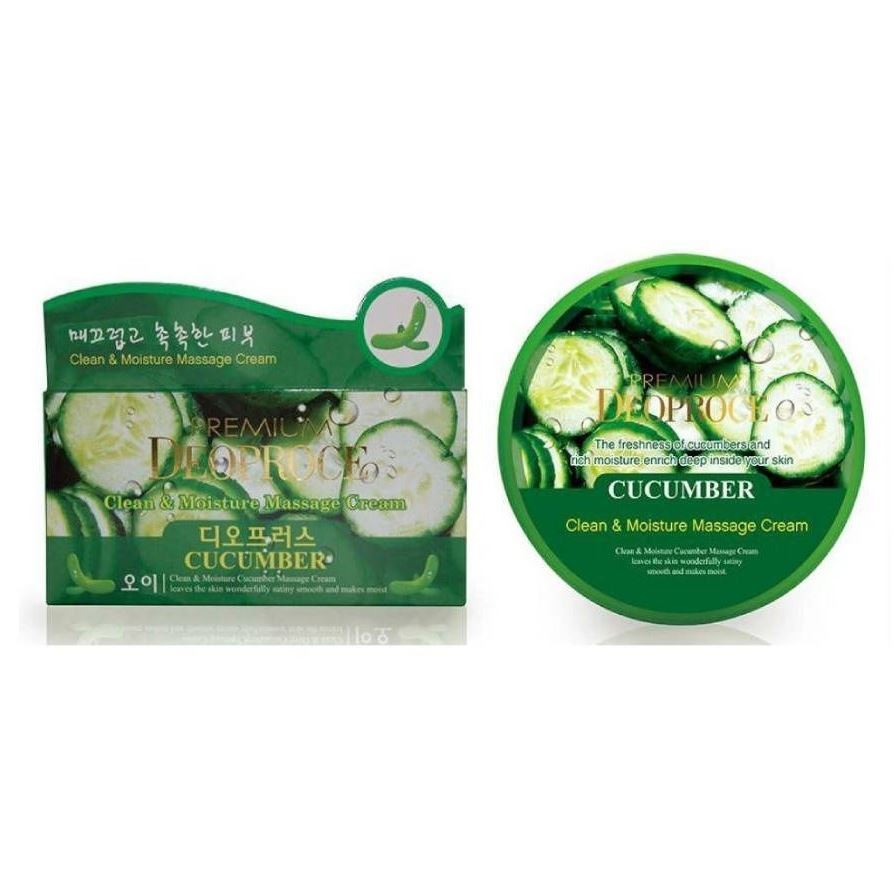 Deoproce Natural Skin Premium Clean & Moisture Cucumber Massage Cream Очищающий увлажняющий массажный крем с огурцом