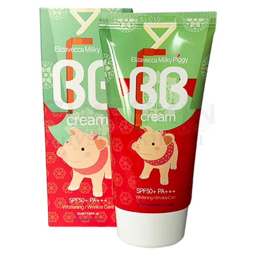 Elizavecca Milky Piggy BB Cream SPF50+ PA+++ Многофункциональный ББ-крем для лица осветляющий антивозрастной SPF50+ PA+++
