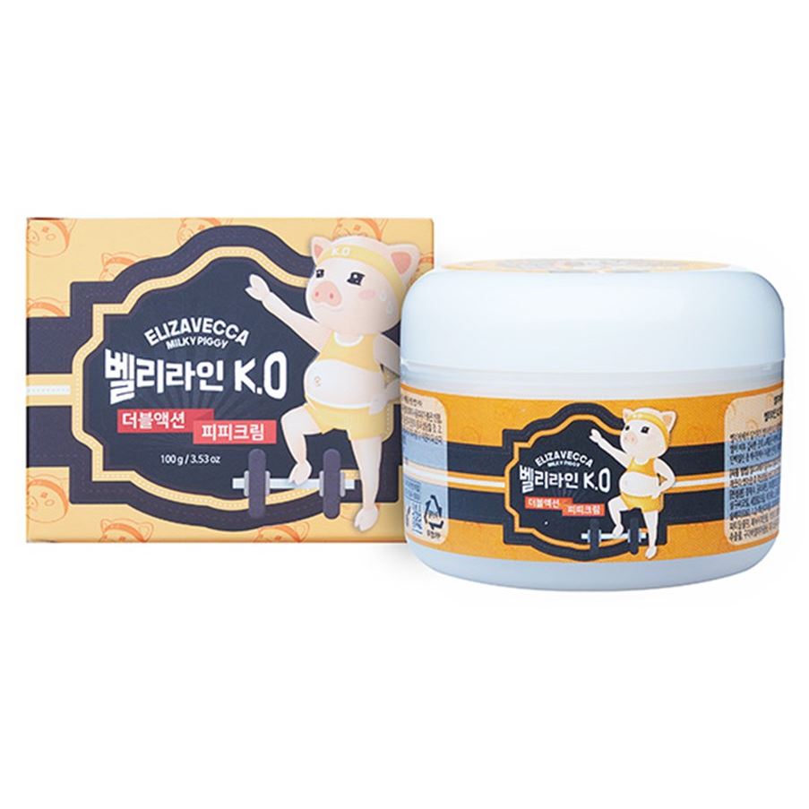 Elizavecca Milky Piggy Belly Line K.O Double Action P.P Cream Подтягивающий детокс-крем для тела с ароматом ванильного мороженого