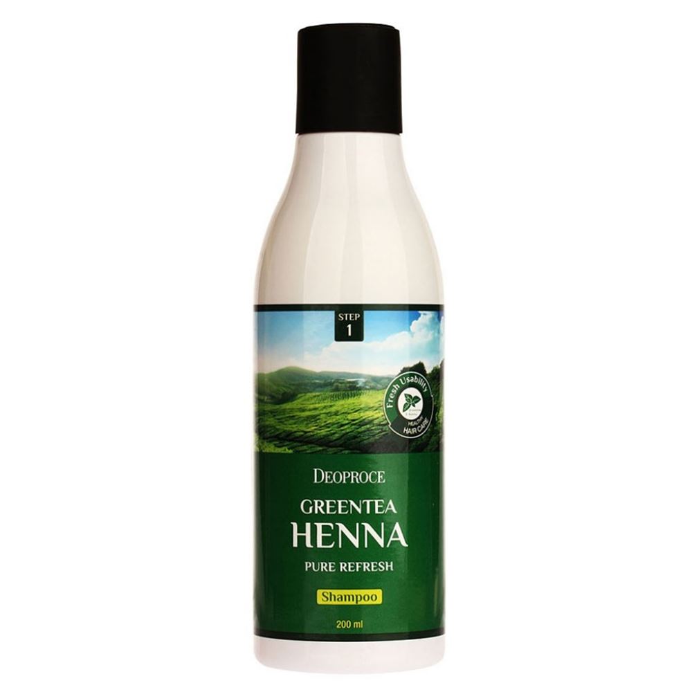 Deoproce Hair Care Greentea Henna Pure Refresh Shampoo Шампунь для волос с зеленым чаем и хной 