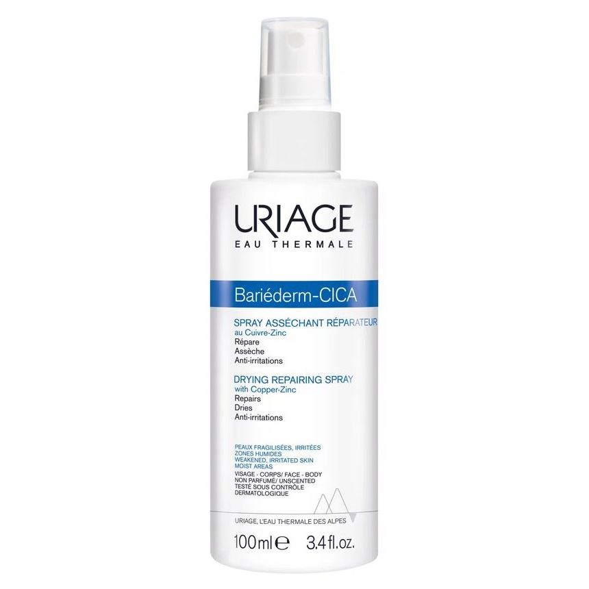 Uriage Bariederm Bariederm-Cica Drying Repairing Spray With Copper-Zinc Подсушивающий восстанавливающий Цика-спрей с медью и цинком