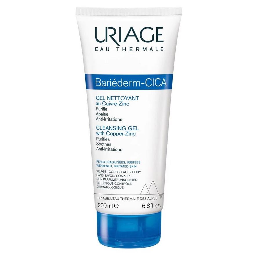 Uriage Bariederm Bariederm-Cica Cleansing Gel With Copper-Zinc Очищающий Цика-гель с медью и цинком