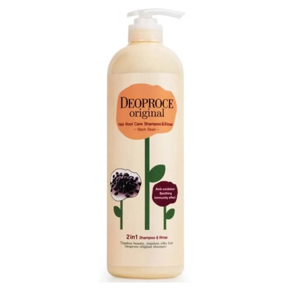 Deoproce Hair Care Original Hair Root Care 2 in 1 Shampoo Black Bean Шампунь-бальзам уход за корнями волос с черными бобами