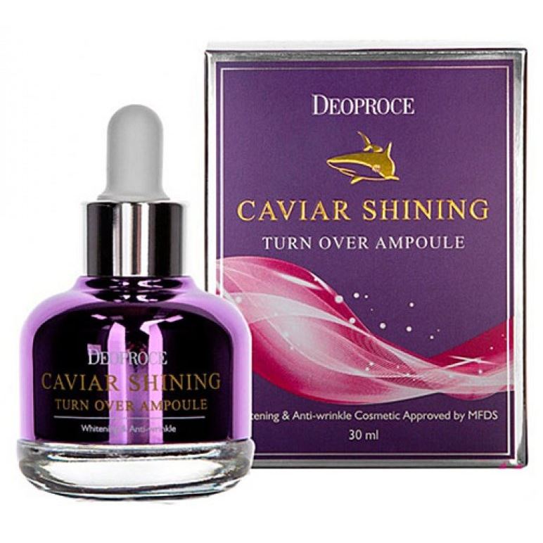 Deoproce Natural Skin Caviar Shining Turn Over Ampoule Антивозрастная сыворотка с экстрактом икры для сияния кожи