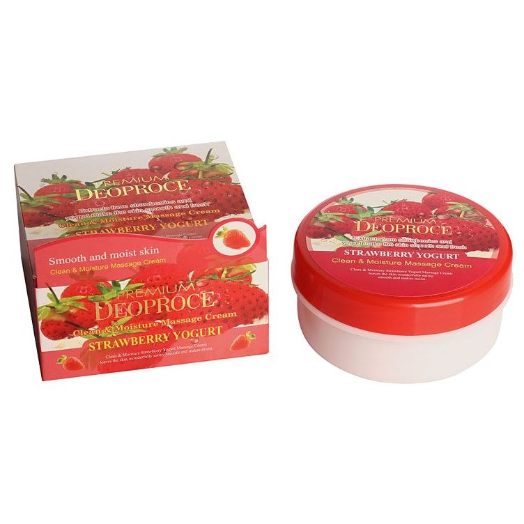 Deoproce Creams  Premium Clean & Moisture Strawberry Yogurt Massage Cream Очищающий массажный крем с экстрактом клубникой
