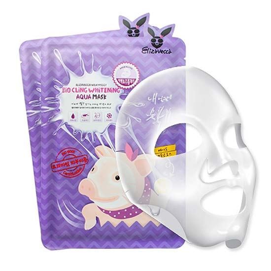 Elizavecca Milky Piggy Bio Cling Whitening Aqua Mask Осветляющая увлажняющая маска