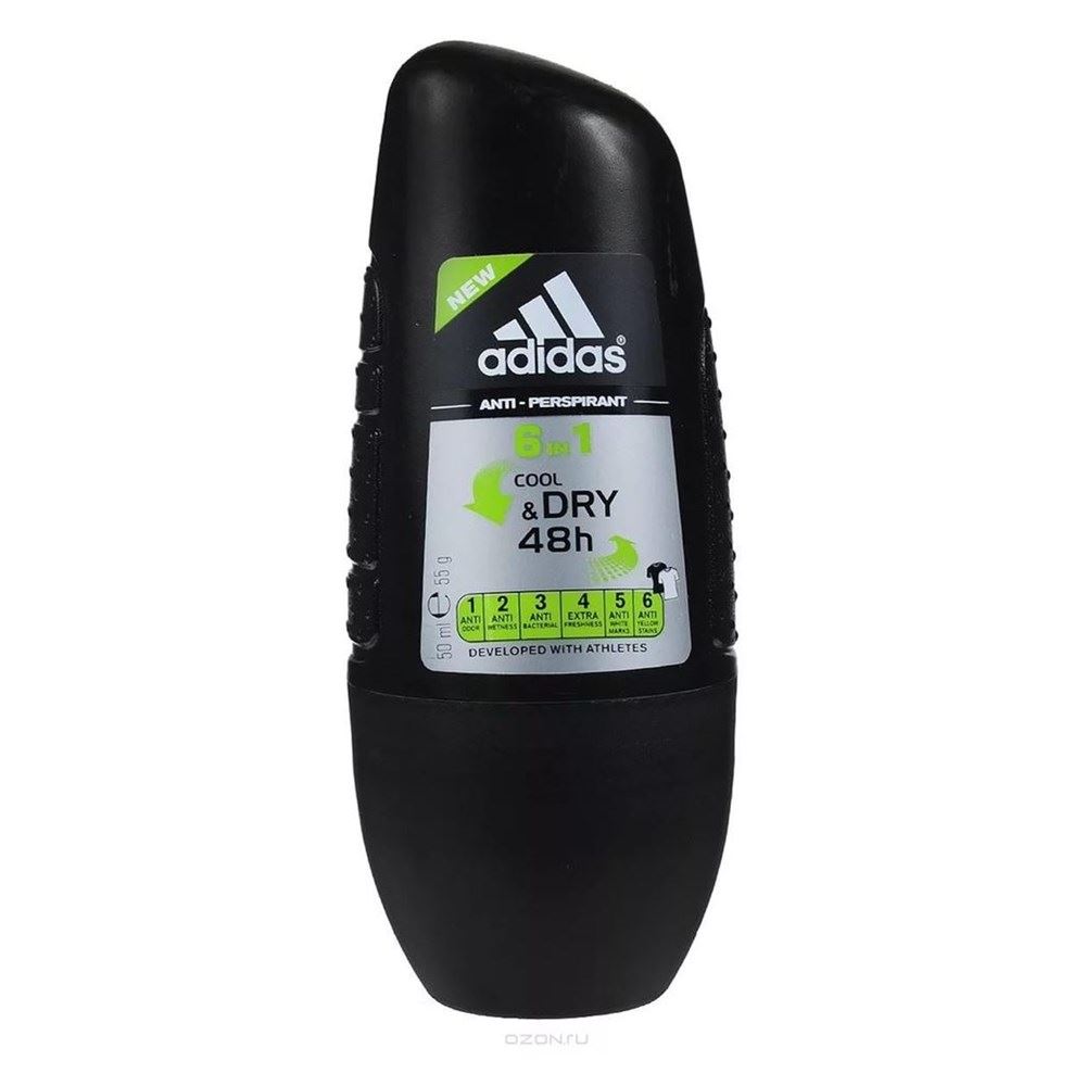 Adidas Fragrance Anti-Perspirant Roll-Ons Male Cool&Dry 6 In 1 Роликовый антиперспирант для мужчин 6 в 1