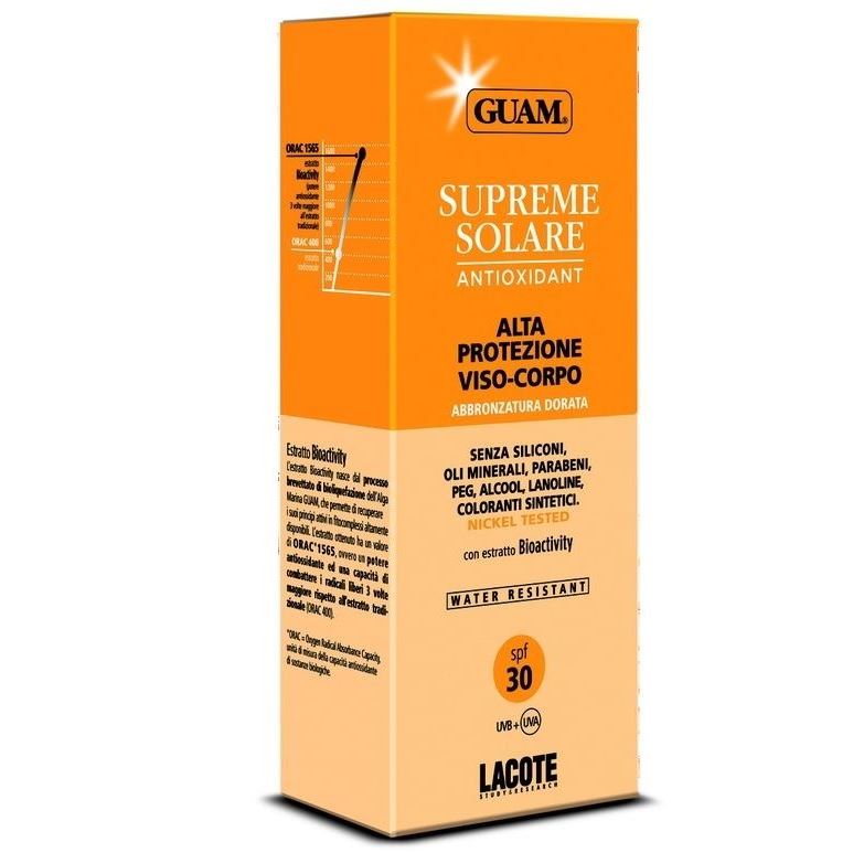 Guam SOLARE Солнцезащитный крем Supreme Solare SPF 30 Солнцезащитный крем для тела c антиоксидантным действием SPF 30