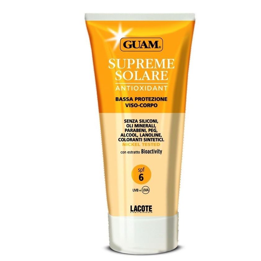 Guam SOLARE Солнцезащитный крем Supreme Solare SPF 6 Солнцезащитный крем с антиоксидантным действием SPF 6