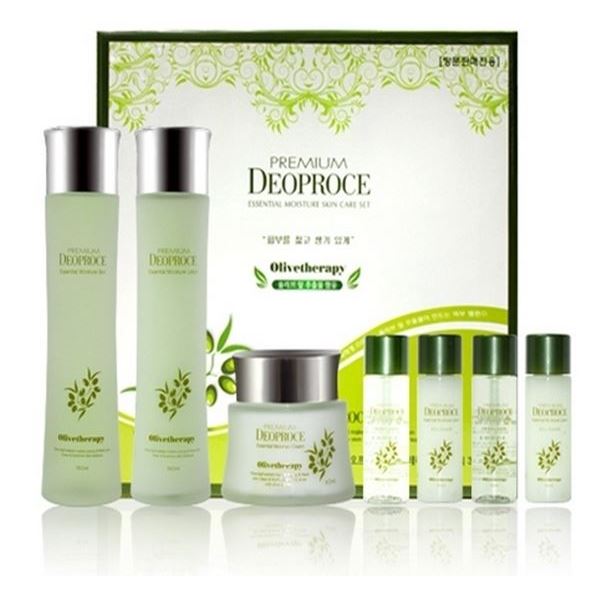 Deoproce Natural Skin Premium Olivetherapy Essential Moisture Skin Care Set Набор для ухода за кожей лица с маслом оливы