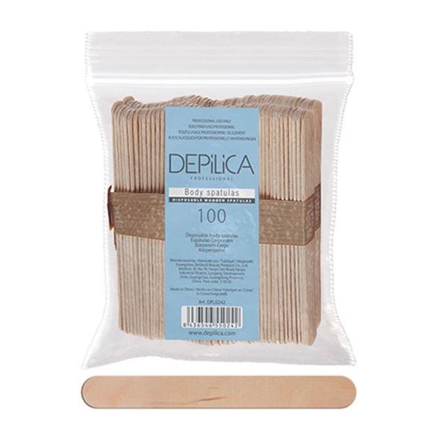 Depilica Professional Аксессуары и нагреватели Disposable Wooden Body Spatulas Шпатели деревянные одноразовые для тела