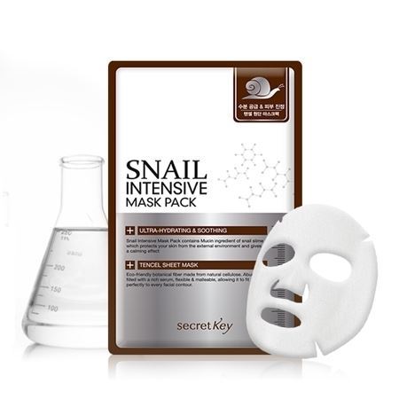 Secret Key Snail Snail Intensive Mask Pack Маска для лица тканевая с муцином улитки