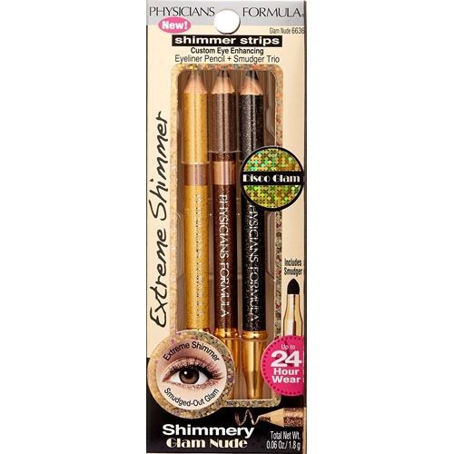 Physicians Formula Make Up Shimmer Strips Pencil+Smudger Trio Nude Eyes Карандаши для век с аппликатором набор