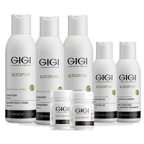 GiGi Glycopure Professional Full Set Набор профессиональный - 6 шагов, 1 пилинг энзимный