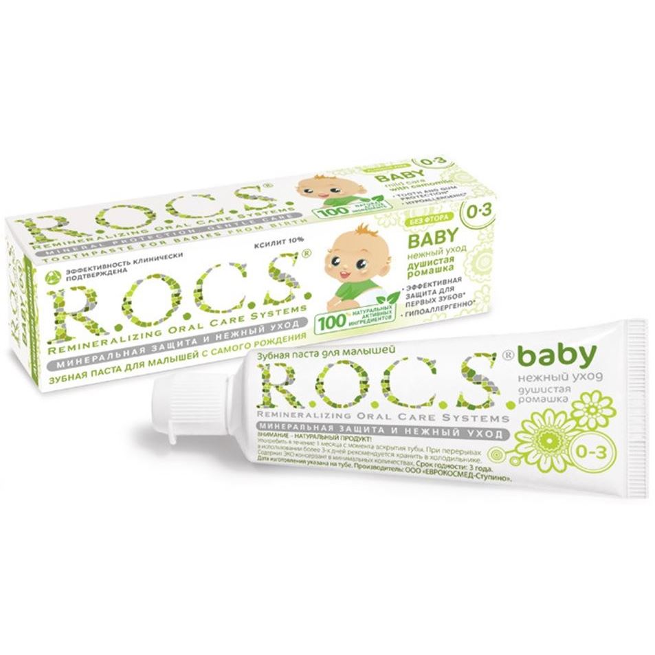 R.O.C.S. Baby Baby Mild Care With Camomile Зубная паста для малышей Baby нежный уход Душистая ромашка