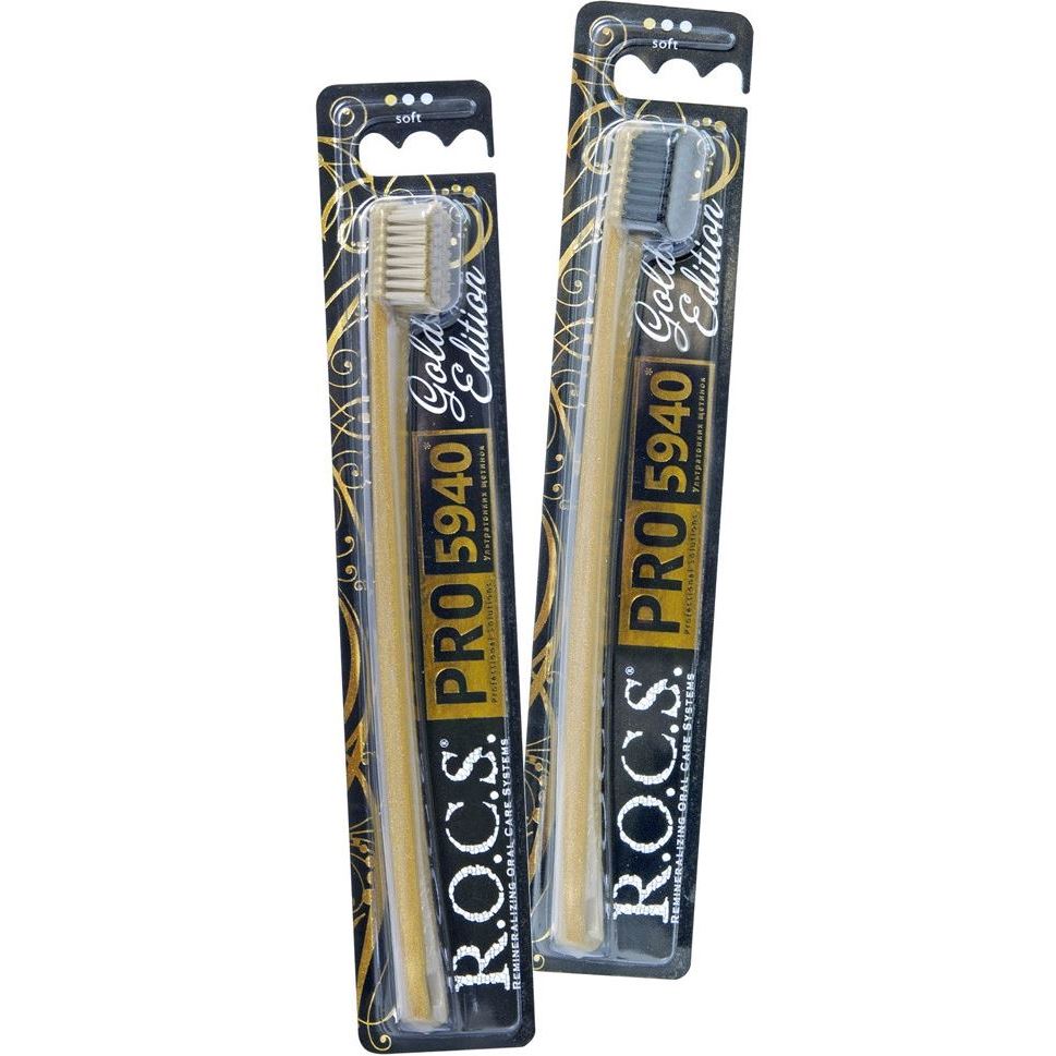 R.O.C.S. Pro Toothbrush Gold Edition Soft Мягкая зубная щетка в золотом цвете