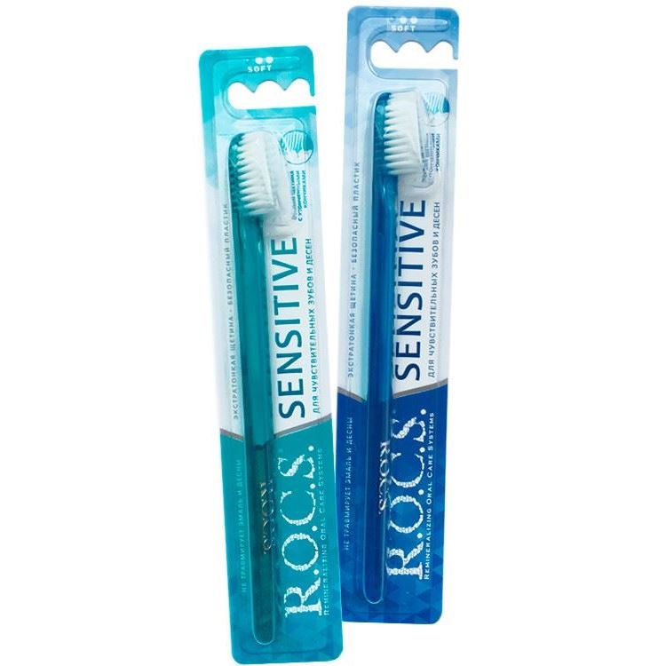 R.O.C.S. Toothbrushes & Dental Floss Sensitive Soft Зубная щетка для чувствительных зубов и десен