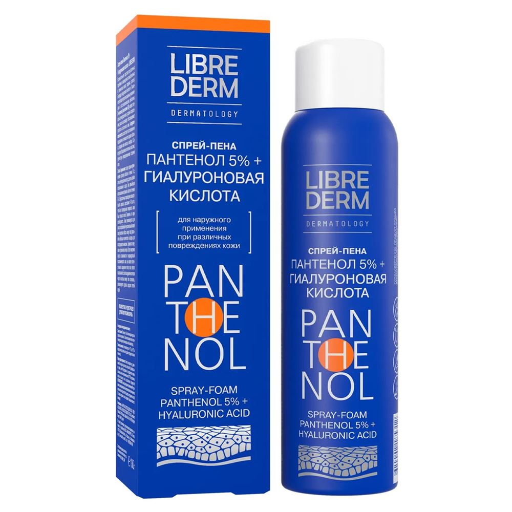 Librederm Пантенол Spray-Foam Рanthenol 5% + Hyaluronic Acid Спрей-пена Пантенол 5% + Гиалуроновая кислота