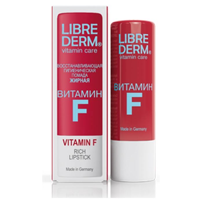 Librederm Витамин F Vitamin F Rich Lipstick Восстанавливающая гигиеническая помада жирная