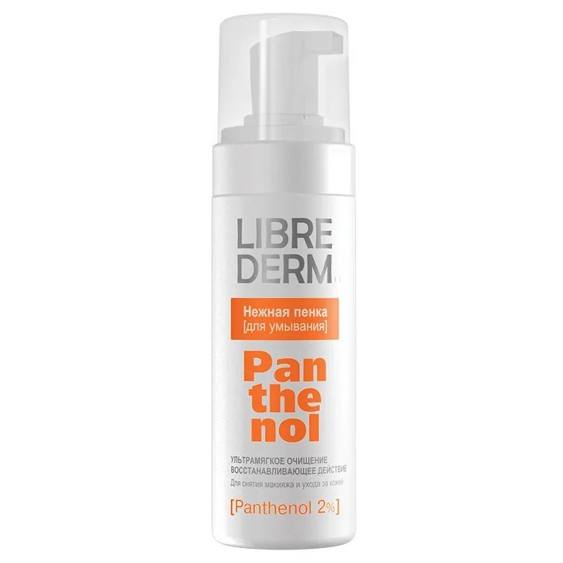 Librederm Пантенол Panthenol 2% Foam Нежная пенка для умывания, ультрамягкое очищение, снятие макияжа и уход 