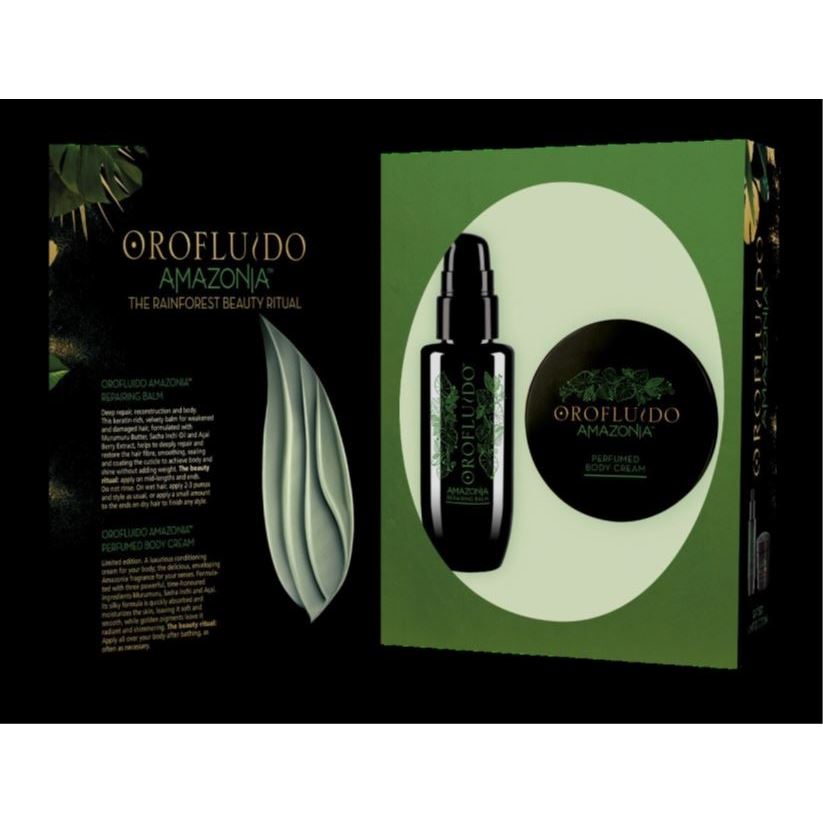 Orofluido Hair Care Amazonia The Rainforest Beauty Ritual Подарочный набор Orofluido Amazonia: восстанавливающий бальзам для волос, парфюмированный крем для тела 