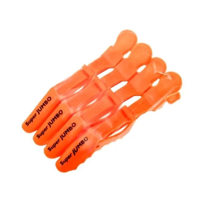 Harizma Professional Аксессуары h10986-09 Super Jumbo Зажимы пластиковые усиленные, оранжевые Зажимы пластиковые усиленные, оранжевые 4 шт