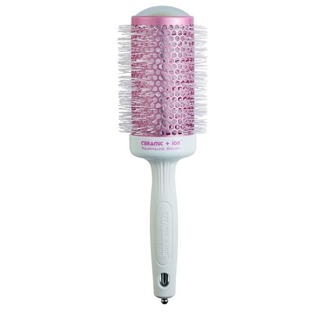 Olivia Garden Брашинги для волос BR-CI1PC-TH055-B17 Ceramic + Ion Tourmaline Line Brush Термобрашинг для волос Термобрашинг для волос с керамической поверхностью 55 мм, ограниченная бело-розовая серия