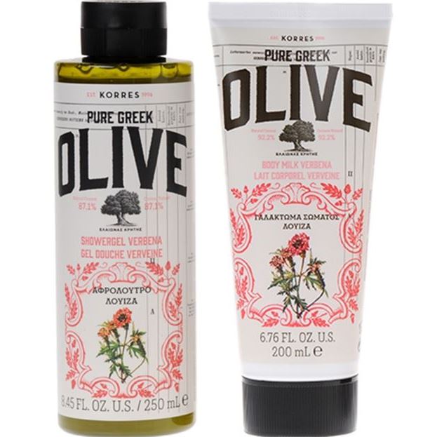 Korres Gift Sets Pure Greek Olive - Verbena Gift Set Набор "Греческая олива" Вербена: гель для душа, молочко для тела