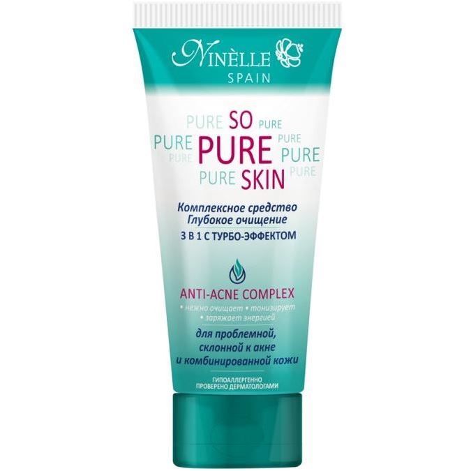 Ninelle So Pure Skin So Pure Skin Anti-Acne Complex Комплексное средство 3 в 1 Комплексное средство Глубокое очищение 3 в 1 с турбо-эффектом для проблемной, склонной к акне и комбинированной кожи