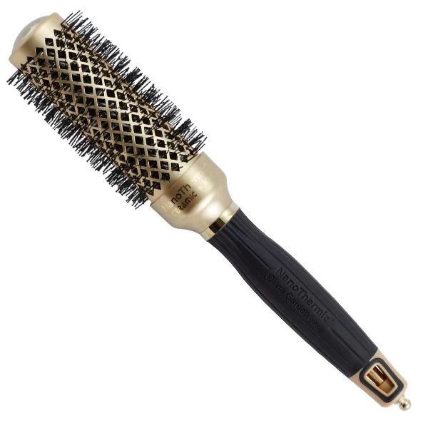 Olivia Garden Брашинги для волос OGBNTGO24 Nano Thermic Ceramic + Ion Термобрашинг для волос, лимитированный выпуск Термобрашинг для волос 24 мм с керамическим покрытием и жаропрочной щетиной, лимитированный выпуск