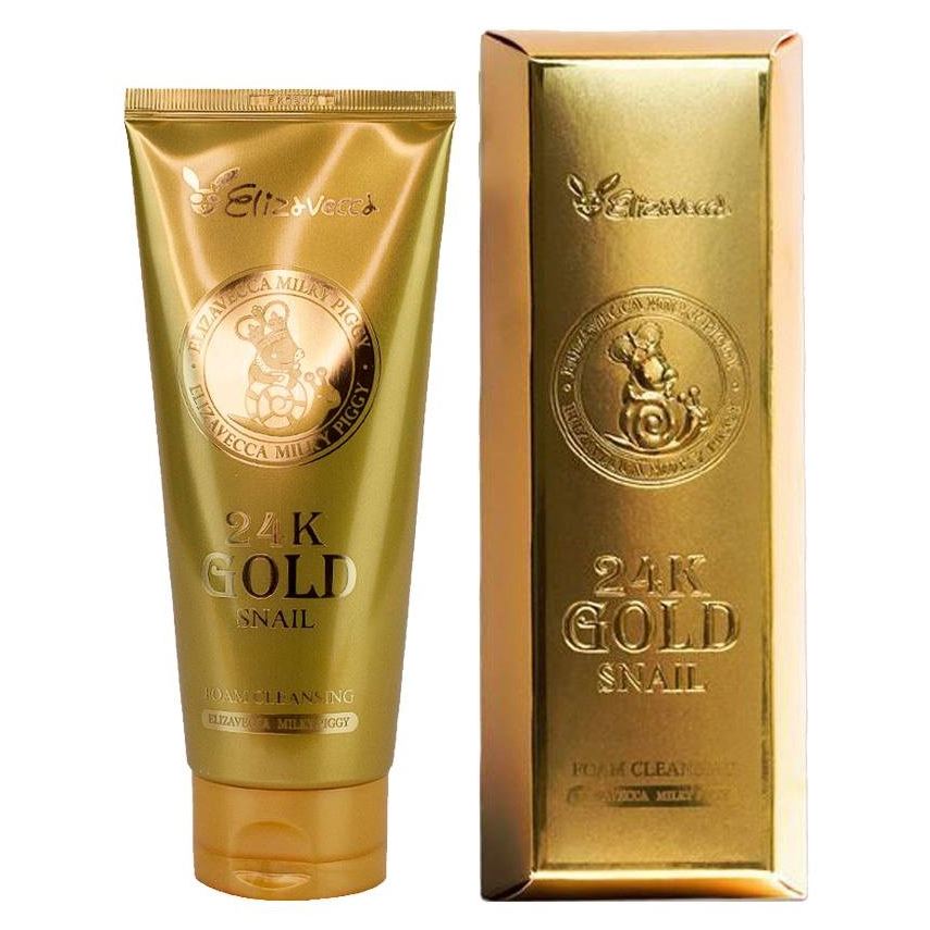 Elizavecca Face & Eyes Care 24K Gold Snail Cleansing Foam Пенка для умывания с колоидным золотом и муцином улитки